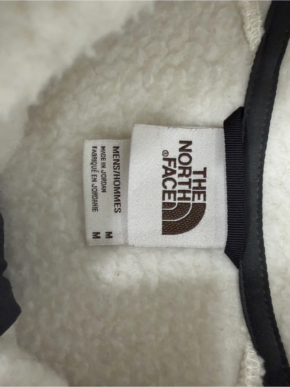 The North Face Cream Sherpa Jacket with Black Accents